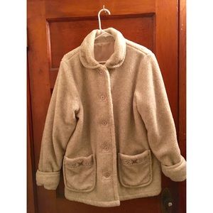 Oversized cream fuzzy coat
